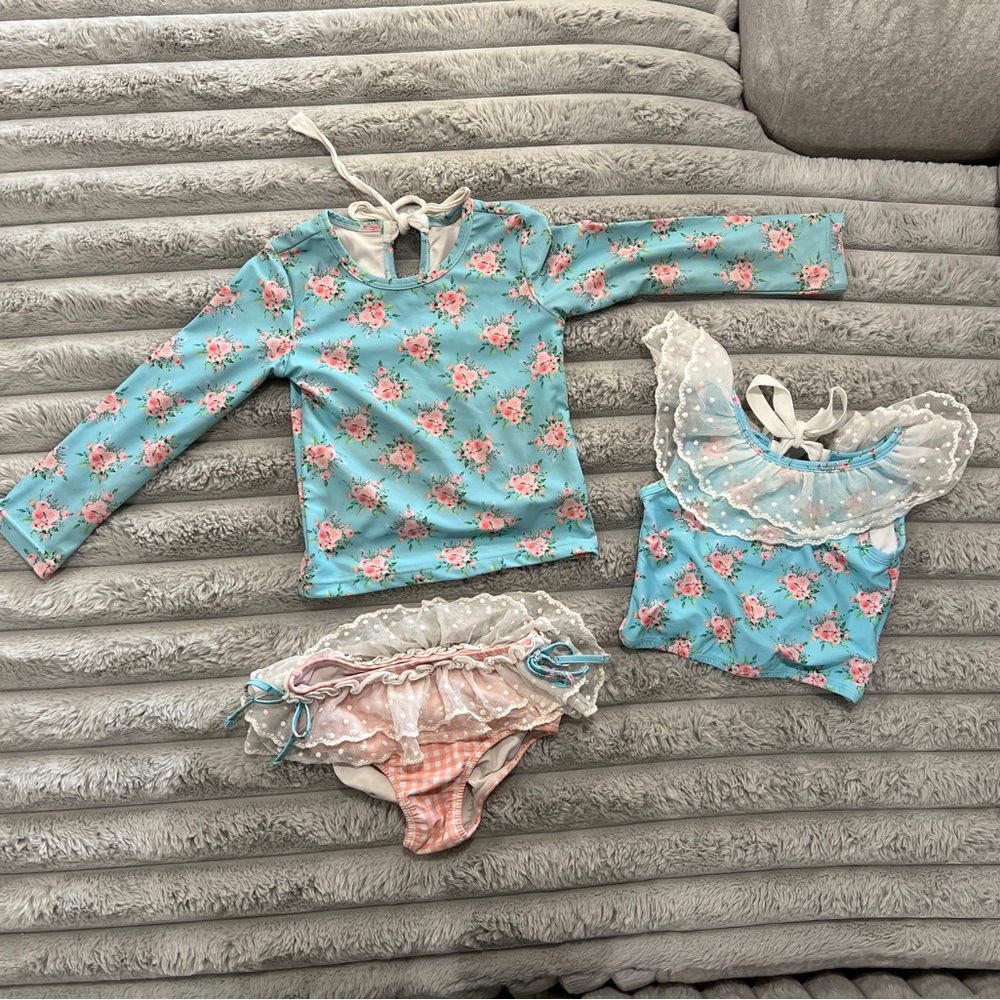 New 3T Love and Grow Tea Time Emmy Tankini Top